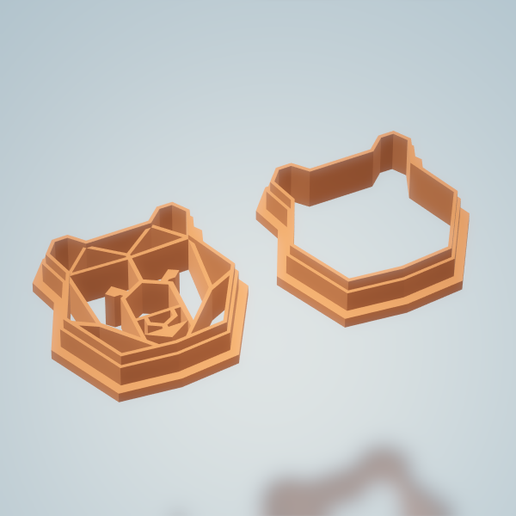 polymer clay cutter " bear and siluet " 2 file 3D model