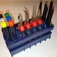 156005c5baf40ff51a327f1c34f2975b_preview_featured.jpg Fichier STL gratuit Porte-outils de bureau modulaire (pince à épiler, pince à épiler, tournevis) V 2.0・Design pour imprimante 3D à télécharger