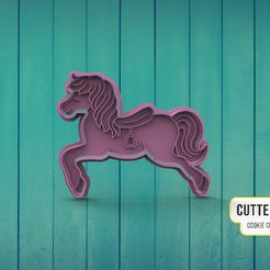 caballo-carusel.jpg STL file carousel horse Cookie Cutter Carousel Horse・3D printer model to download
