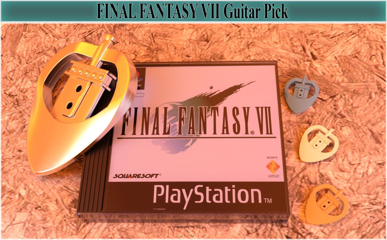2a.jpg Descargar archivo STL Púa para guitarra Final Fantasy 7 stl • Plan para imprimir en 3D, nes379