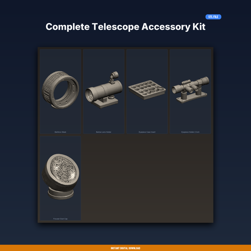 Complete Telescope Accessory Kit - 5-Model STL Bundle