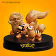 |(@| ZENBRUSH3D Archivo 3D Growlithe Arcanine - Pokemon 3D PRINTING MODEL STL・Diseño para descargar y imprimir en 3D