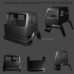 Nuevo-proyecto-2022-03-10T222727.775.png Fichier STL Cabine de camion Leyland Freighter pour maquette - RC - Slot - Custom diecast・Plan pour imprimante 3D à télécharger