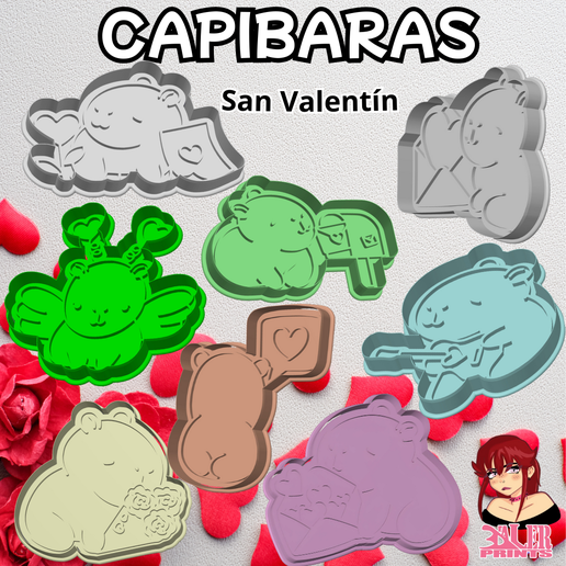 San Valentin Capibara pack 2 3D model