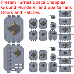 Space-Wolves-LR-SP-Doors.png STL file Fresian Furries Ground Plundere and Sparta Tank Doors and Hatches・3D printing template to download