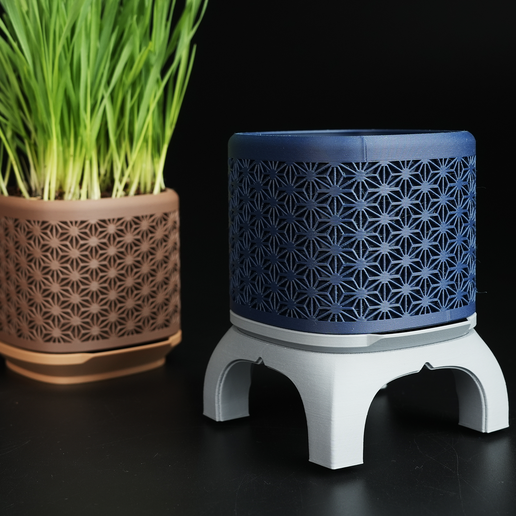 Backsideworks アート鉢 PLANTNIC LOVE.3 🪴 Kumiko Bonsai Planter with Legs・Free 3MF File for 3D
