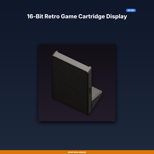 16-Bit Retro Game Cartridge Display Stand - 3D Printable STL File
