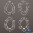 2-3-1.jpg 27 Mega Bundle Baroque & Classic Photo Frames - 3D Models STL/OBJ for CNC & 3D Print