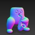 6.jpeg Groovy Ghost Pflanzgefäß mit Saxophon - Lustiger 3D-Dekotopf
