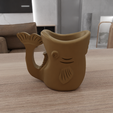 HighQuality.png 3D Fish Cup for Decor with 3D Stl Files & Ready to Print, Fish Mug, 3D Print File, Fishing Cup, 3D Printed Decor, Gifts for Her, Fish Gift