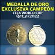 2.jpg Fichier STL MÉDAILLE D'OR QATAR 2022 COUPE DU MONDE FIFA・Objet pour imprimante 3D à télécharger