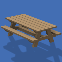 Screen-Shot-2021-03-03-at-6.28.31-PM.png STL file O, HO, N scale Picnic Table・3D print design to download