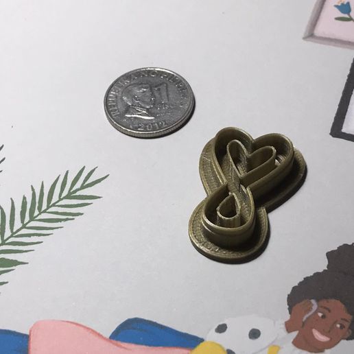 Affordable Polymer Airdry Clay Cutter Twisted Heart20220407 with Bonu Cutters 3D model