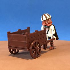 IMG_4620.jpg Файл STL Средневековая миниатюрная повозка для фигурок масштаба Playmobil・Дизайн 3D принтера для загрузки