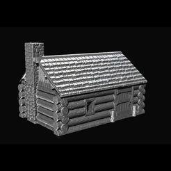 Log-Cabin-Front.jpg Archivo STL Cabaña de madera・Modelo de impresora 3D para descargar, StoneTempleStudios