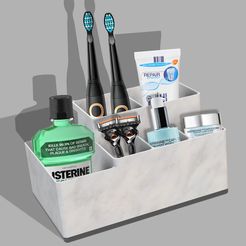V002.jpg 3D-Datei Badezimmer Organizer Multifunktional・Design für den 3D-Druck zum Herunterladen
