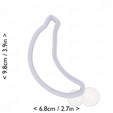 banana~3.5in-cm-inch-top.png Banana Cookie Cutter 3.5in / 8.9cm