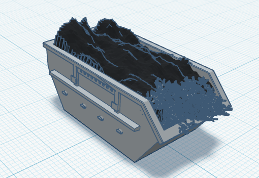 Small skip with potting soil waste as cargo. Scale 1:87