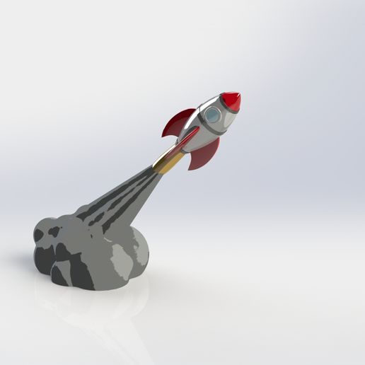 Rocket and smoke 3D model