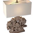 3ddd2.jpg Rustikale Distressed Nachttisch Tischlampe geschnitzt Holz skulpturale 3D Modell