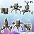 2.jpg Set of three futuristic turrets with energy cannons (1) - Future Sci-Fi SF Post apocalyptic Tabletop Scifi Wargaming Planetary exploration RPG Terrain