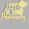 H40A v2.png Happy 40th Anniversary Cake Topper