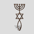 Shapr-Image-2024-01-24-131855.png Messianic Seal of Jerusalem, symbol for Messianic Judaism and Christians, Menorah, Jesus Fish Ichthys, Star of David.