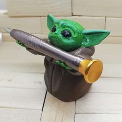 IMG_20200903_170744_399.jpg STL file BABY YODA PEN HOLDER・3D print design to download