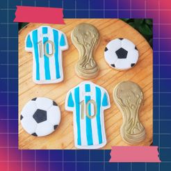 Cortantes-Mundial-galletitas.jpg STL file Soccer Cutters - World Cup 2022 - Argentina・3D print design to download