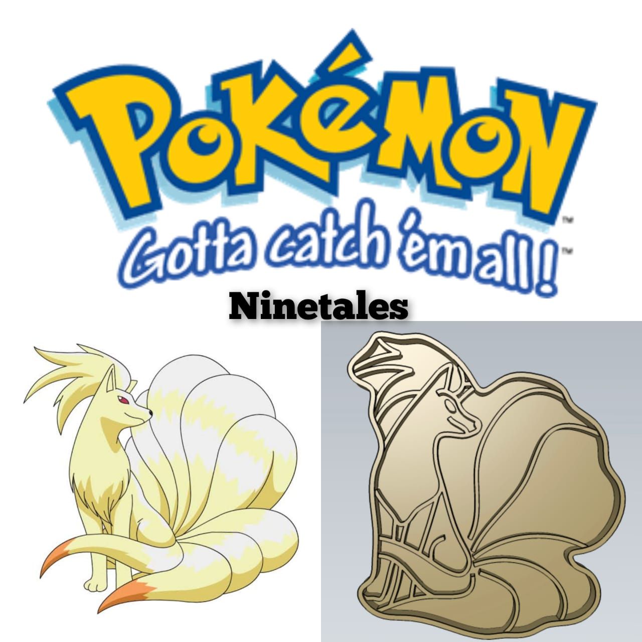 Download Stl File Amazing Pokemon Ninetales Cookie Cutter Stamp Cake Decorating Design To 3d Print Cults