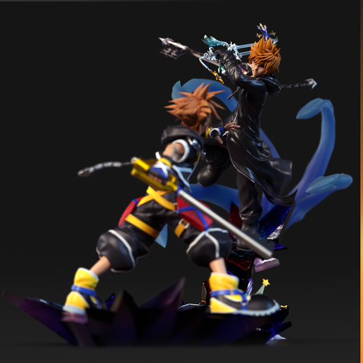Colored_03.png Roxas x Sora - Kingdom Hearts 2 Diorama