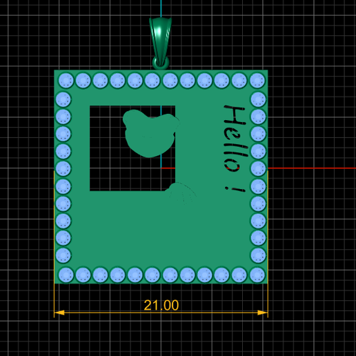DIMENSIONS-2.png 3D Printable Hello Frog Gold Pendant
