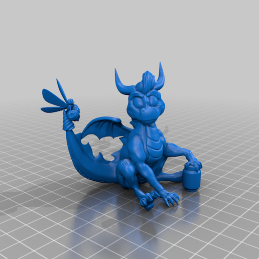 dragon13_for3dprint_rotated.png Download STL file Spyro the dragon • Design to 3D print, PhilipMorris