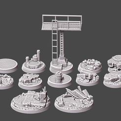 global_0001_Calque-0.jpg Archivo STL Bases de guerra urbana - Set 2 - 12 bases de texturas・Design para impresora 3D para descargar