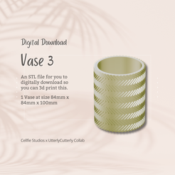 Cover-7.png Vase 3 STL File - Digital Download - Homeware, Minimalist Modern Design