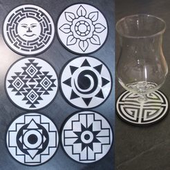 Sans-titre14.png Fichier STL 6 Coaster Symbol Inca・Modèle pour impression 3D à télécharger