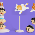 11.png Desk Toy with Screw Stand Cat Dog Faces