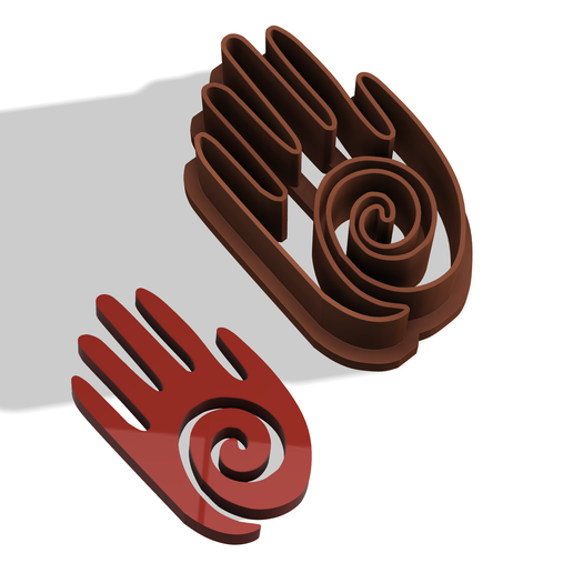POLYMER CLAY SPIRAL HAND SYMBOL CUTTER 3D model