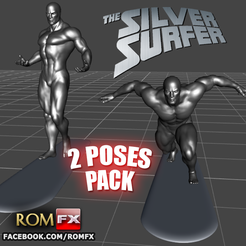 silver surfer impressao00.png Silver Surfer Action Figure Printable 2 Poses BONUS