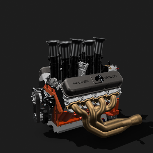 💭 McLaren M8F Chevy Engine・ STL File for 3D printing・Cults
