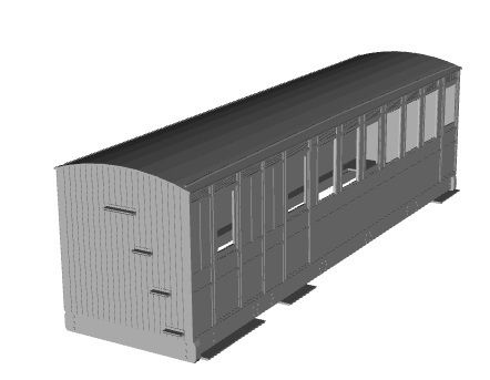 Tralee and Dingle bogie brake composite 13T 1/50 scale 3D model