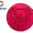 boxer razítko.jpg Cookie stamp + cutter - Boxer dog 2