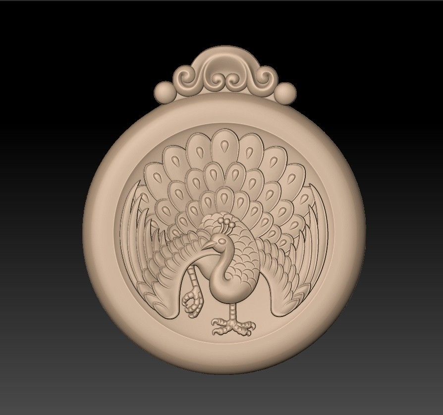 peacock_pendant1.jpg Free STL file peacock pendant・3D printing template to download, stlfilesfree