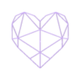 Geometric Heart Drawing v1.stl Geometric Drawn Heart Decoration - 2D Art