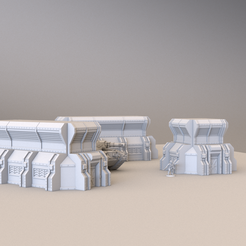 render_1.png Sci-Fi Hab Block Buildings for 28mm Gaming - Designed for Vasemode Printing
