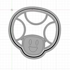 Toad-1.jpg STL file Mario Bros Toad Cookie and Fondant Cutter with Embosser・3D printer design to download