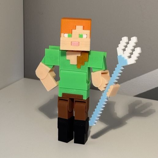🦸 ALEX MINECRAFT (SUPER ARTICULADO)・Arquivo 3D para Impressão 3D
