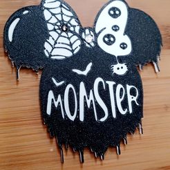 Snapchat-977580311.jpg STL file Halloween Dripping Minnie mouse Momster decor / Wall art / home decor / tier tray decor / halloween party / baby shower decor・Model to download and 3D print