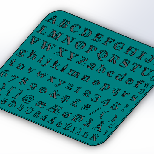 Free STL file Lettering Template Drawing EN+DE+ES+DK 🎒 ・3D printable ...