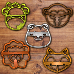 Todo.png Jungle animals cookie cutter set